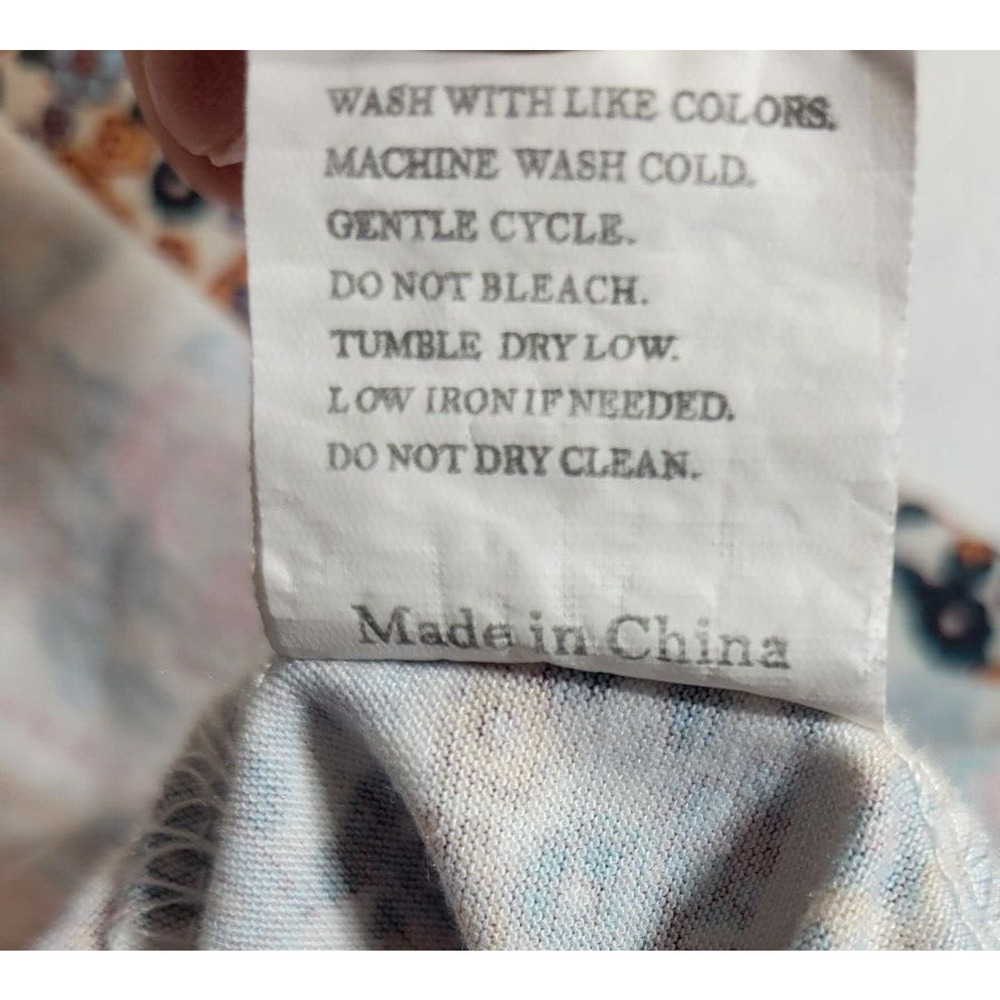 Boho Midi A-Line Dress Blue Ditsy Floral‎ Paisley Print Summer Women's Size 3XL - Picture 10 of 10